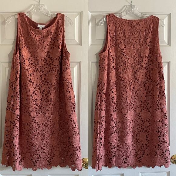 NWT J. Jill Floral Crochet Lace Overlay Dress - Picture 4 of 7